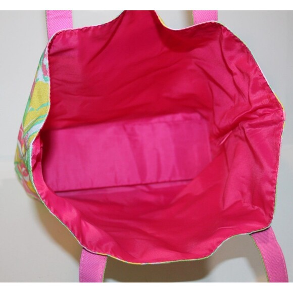 Lilly Pulitzer Estee Lauder Banana Print Carryall Tote Bag Vibrant Summer Floral - Picture 6 of 10